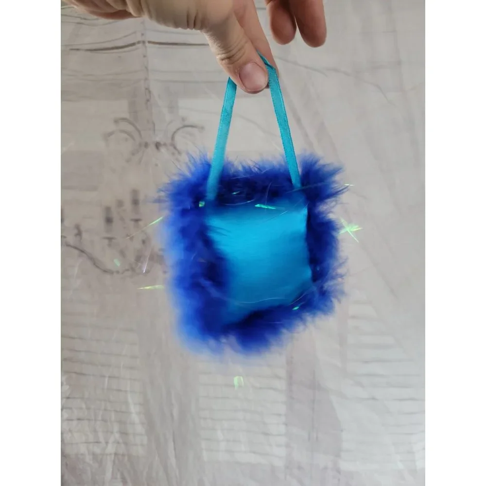 Coffee Java pillow blue sparkle ornament‎ Xmas holiday home tree decor